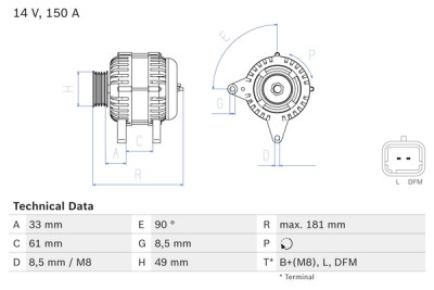 Alternatore BOSCH 0 986 080 420