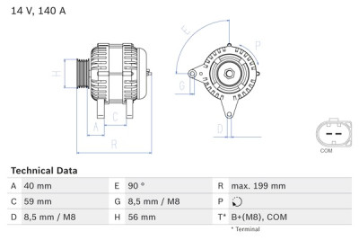 Alternatore BOSCH 0 986 081 160