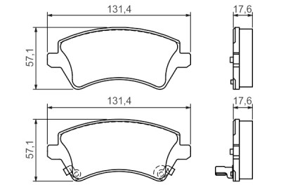 Set di 4 pastiglie freno BOSCH 0 986 424 735