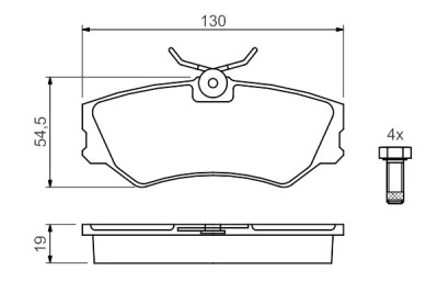 Set di 4 pastiglie freno BOSCH 0 986 460 941