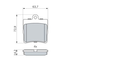 Set di 4 pastiglie freno BOSCH 0 986 494 016