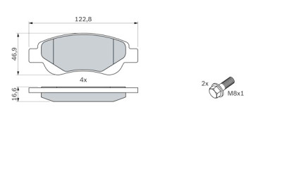 Set di 4 pastiglie freno BOSCH 0 986 494 065
