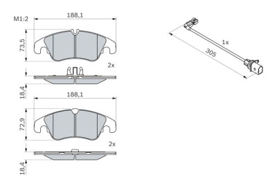 Set di 4 pastiglie freno BOSCH 0 986 494 259
