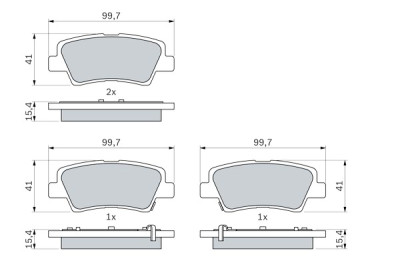 Set di 4 pastiglie freno BOSCH 0 986 494 557