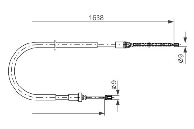 Cavo freno di stazionamento BOSCH 1 987 477 586