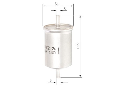 Filtro carburante BOSCH F 026 402 124