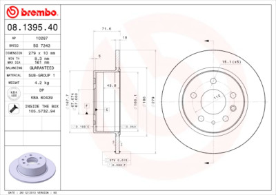 Set dischi freno BREMBO 08.1395.40