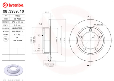 Set dischi freno BREMBO 08.3939.10