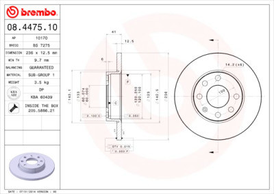 Set dischi freno BREMBO 08.4475.10
