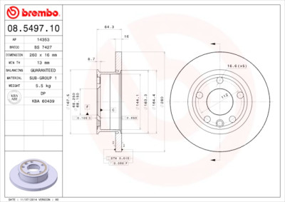 Set dischi freno BREMBO 08.5497.10