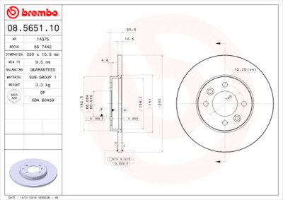 Set dischi freno BREMBO 08.5651.10