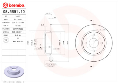 Set dischi freno BREMBO 08.5691.10