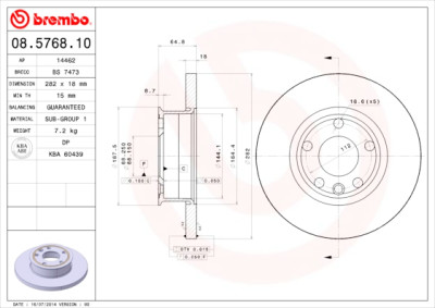 Set dischi freno BREMBO 08.5768.10