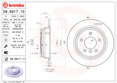 Set dischi freno BREMBO 08.6917.10