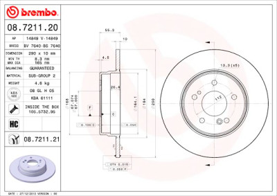 Set dischi freno BREMBO 08.7211.20