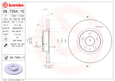 Set dischi freno BREMBO 08.7354.10