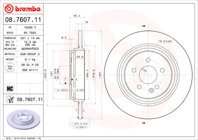 Set dischi freno BREMBO COATED DISC LINE 08.7607.11