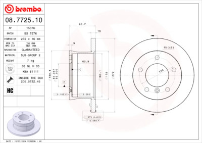 Set dischi freno BREMBO 08.7725.10
