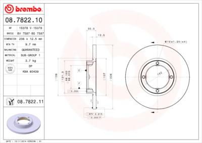 Set dischi freno BREMBO 08.7822.10