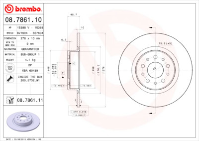 Set dischi freno BREMBO 08.7861.10