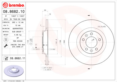 Set dischi freno BREMBO 08.8682.10