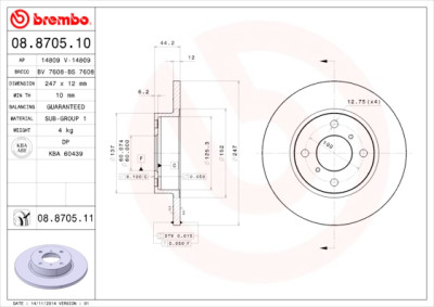 Set dischi freno BREMBO 08.8705.10
