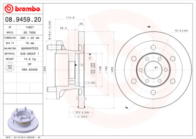 Set dischi freno BREMBO 08.9459.20
