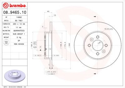 Set dischi freno BREMBO 08.9465.10