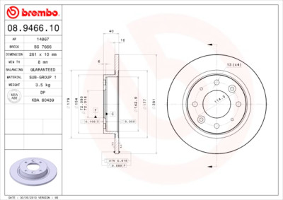 Set dischi freno BREMBO 08.9466.10