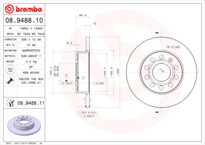 Set dischi freno BREMBO 08.9488.10