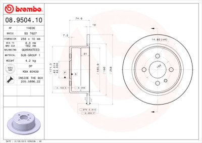 Set dischi freno BREMBO 08.9504.10