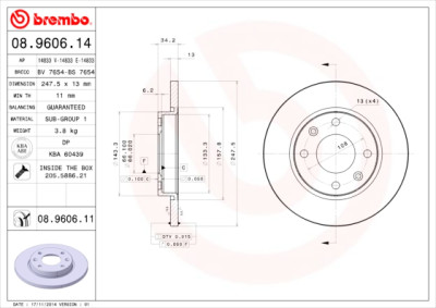 Set dischi freno BREMBO 08.9606.14