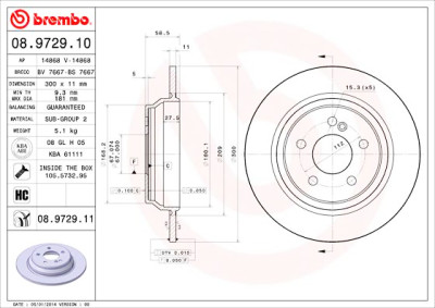 Set dischi freno BREMBO 08.9729.10