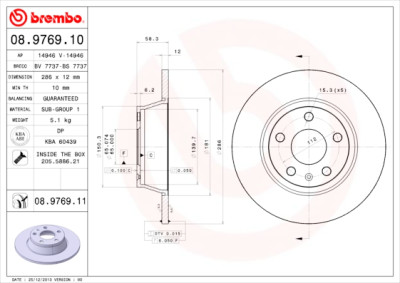 Set dischi freno BREMBO 08.9769.10
