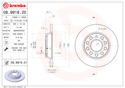 Set dischi freno BREMBO 08.9918.20