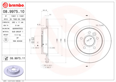 Set dischi freno BREMBO 08.9975.10