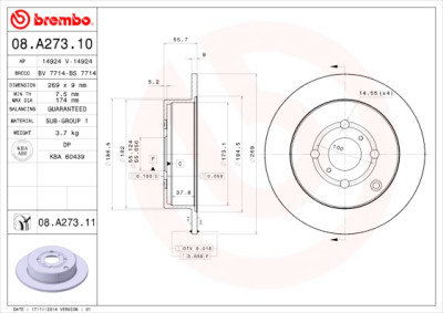 Set dischi freno BREMBO 08.A273.10