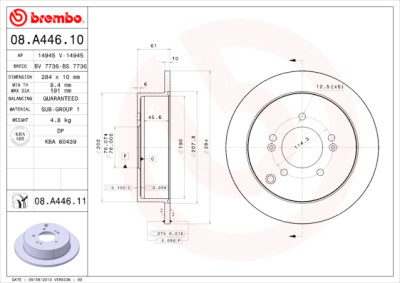 Set dischi freno BREMBO 08.A446.10