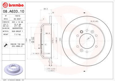 Set dischi freno BREMBO 08.A633.10