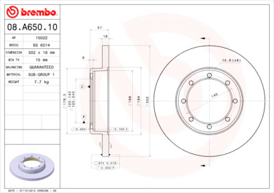 Set dischi freno BREMBO 08.A650.10