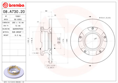 Set dischi freno BREMBO 08.A730.20