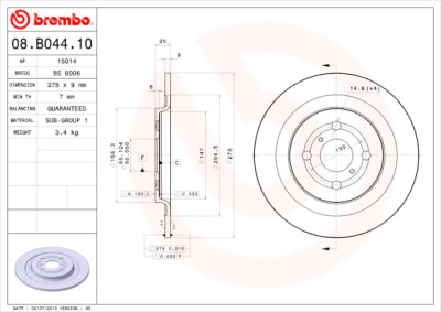 Set dischi freno BREMBO 08.B044.10