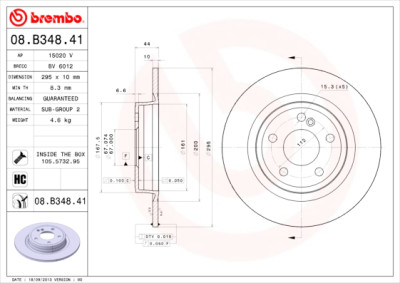 BREMBO COATED DISC LINE 08.B348.41 Set dischi freno