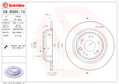 Set dischi freno BREMBO 08.B360.10
