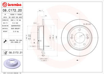 Set dischi freno BREMBO COATED DISC LINE 08.C172.21