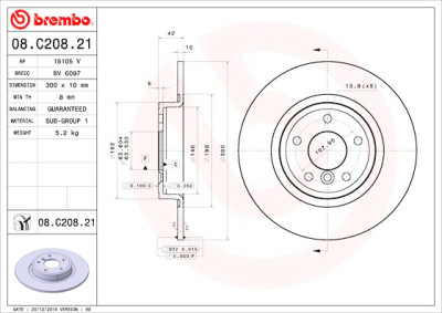 Set dischi freno BREMBO 08.C208.21