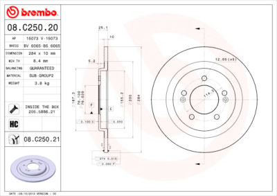 Set dischi freno BREMBO 08.C250.20