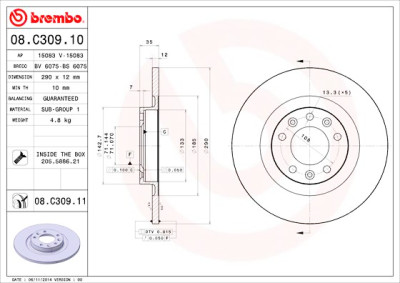 Set dischi freno BREMBO 08.C309.10