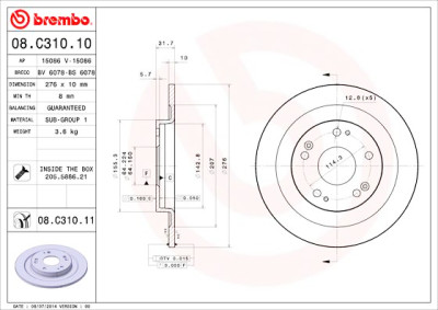 Set dischi freno BREMBO 08.C310.11