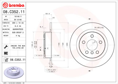 Set dischi freno BREMBO 08.C352.11